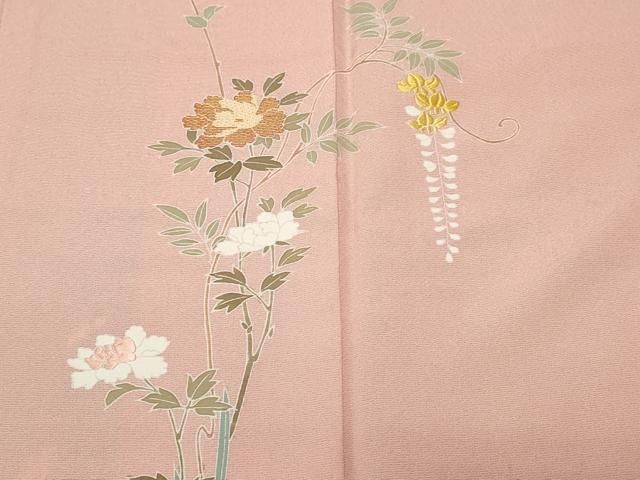 平和屋着物□訪問着 刺繍 蔦の葉草花文 正絹 逸品 未使用 CAAZ5917ev