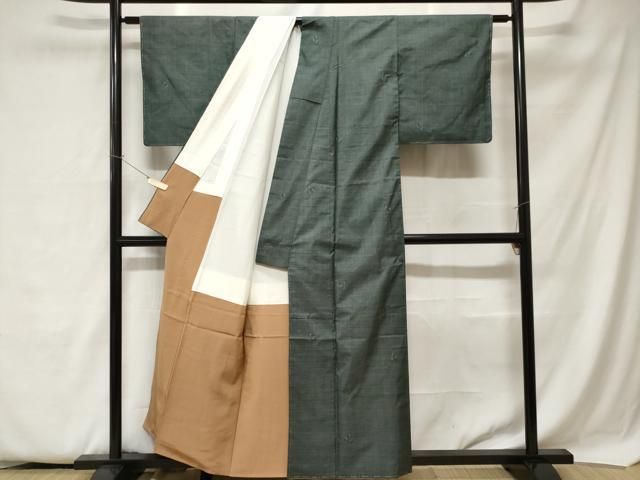 平和屋着物□本場大島紬 7マルキ 幾何学文 正絹 逸品 未使用