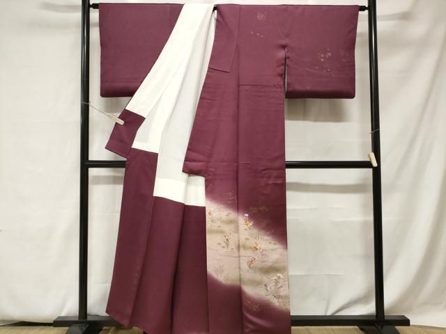 平和屋着物□訪問着 刺繍 枝花風景文 暈し染め 金彩 正絹 逸品