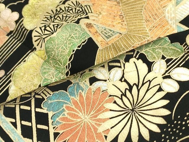 平和屋着物□豪華黒留袖 風景花松文 金彩 正絹 逸品 DAAZ3305ob - メルカリ