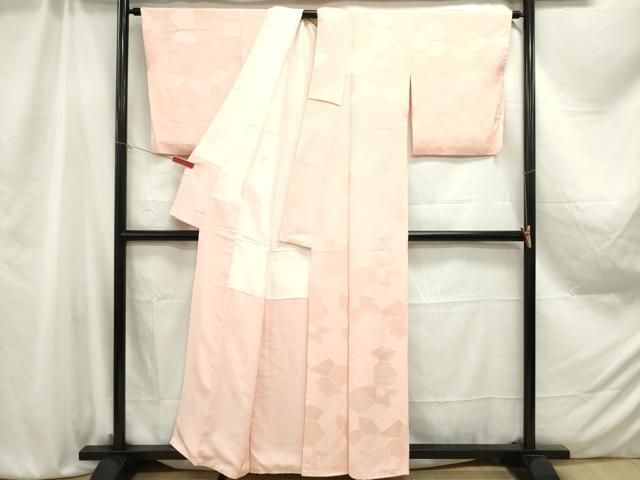 平和屋着物□上質な色無地 切嵌 吉祥七宝地紋 虹色 正絹 逸品