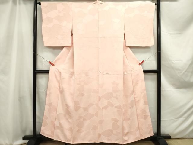 平和屋着物□上質な色無地 切嵌 吉祥七宝地紋 虹色 正絹 逸品