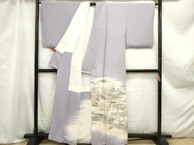 平和屋着物□豪華色留袖 寿光織 風景群鶴花松文 暈し染め 金銀糸 正絹