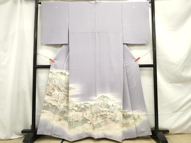 平和屋着物□豪華色留袖 寿光織 風景群鶴花松文 暈し染め 金銀糸 正絹