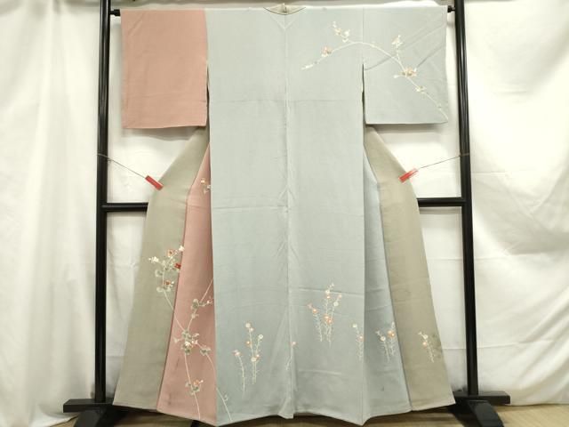 平和屋着物□訪問着 枝花文 金彩 鬼しぼ縮緬 正絹 逸品 DAAZ3316ob