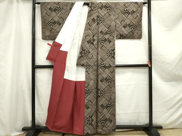 平和屋着物□本場大島紬 7マルキ 切嵌源氏車文 正絹 逸品 DAAZ3319ob