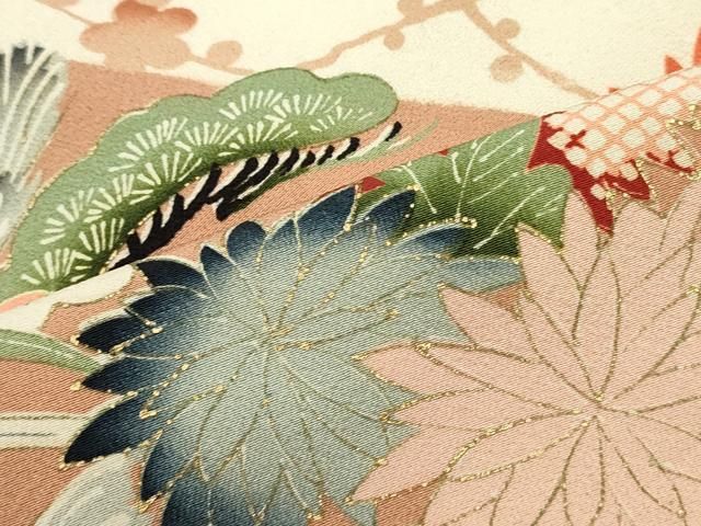 平和屋着物□訪問着 流水草花文 正絹 逸品 DAAZ3321ob - メルカリ