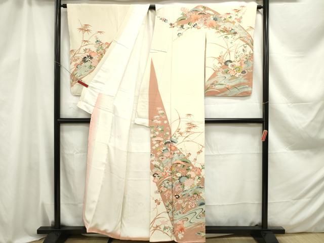 平和屋着物●訪問着　流水草花文　正絹　逸品　CAAZ2785ut 平和屋着物□訪問着 流水草花文 正絹 逸品 DAAZ3321ob - メルカリ