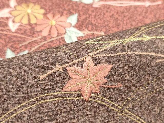 平和屋着物□訪問着 刺繍 舞花芝文 暈し染め 金彩 正絹 逸品
