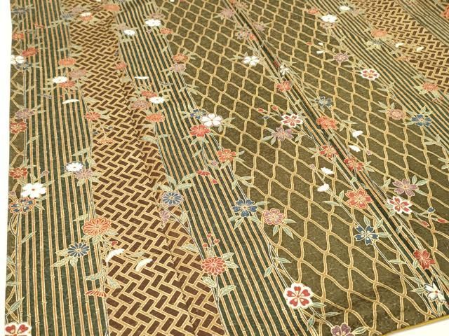 平和屋着物□上質な小紋 草花竹間道 金彩 正絹 逸品 DAAZ3340ob - メルカリ