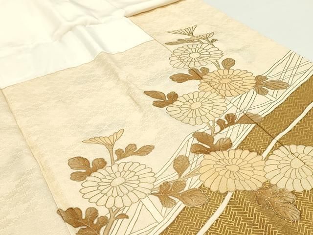 平和屋着物□豪華色留袖 駒刺繍 枝菊文 金彩 正絹 逸品 DAAZ3344ob