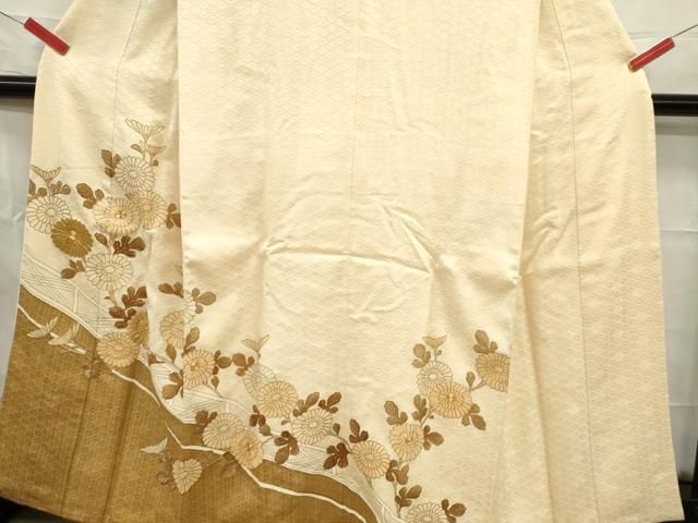 平和屋着物□豪華色留袖 駒刺繍 枝菊文 金彩 正絹 逸品 DAAZ3344ob