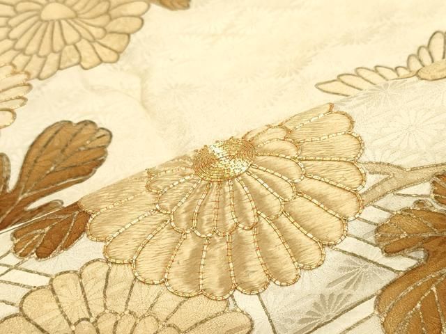 平和屋着物□豪華色留袖 駒刺繍 枝菊文 金彩 正絹 逸品 DAAZ3344ob