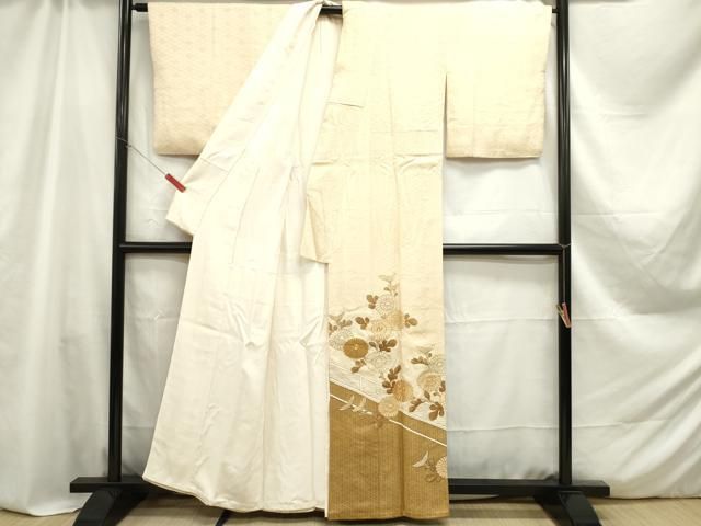 平和屋着物□豪華色留袖 駒刺繍 枝菊文 金彩 正絹 逸品 DAAZ3344ob