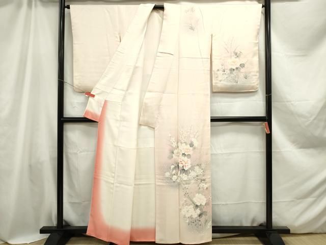 平和屋着物□訪問着 手描き 草花文 暈し染め 正絹 逸品 DAAZ3351ob