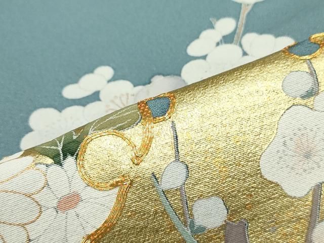 平和屋着物□訪問着 駒刺繍 立波雪輪花松文 暈し染め 金彩 正絹 逸品