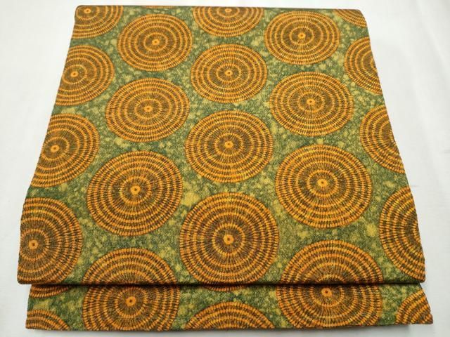 平和屋着物▽九寸名古屋帯 丸文 鬼しぼ縮緬 正絹 逸品 CABB5947hy