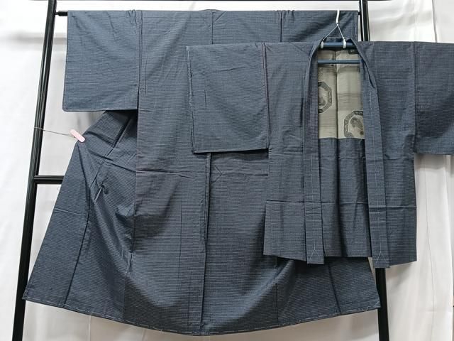 平和屋着物□男性 本場大島紬 アンサンブル 横段文 正絹 逸品 未使用