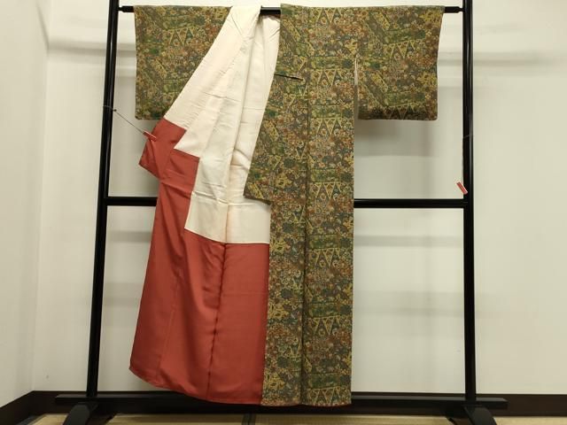 平和屋着物□上質な小紋 更紗花唐草文 正絹 逸品 未使用 CABB3380oy