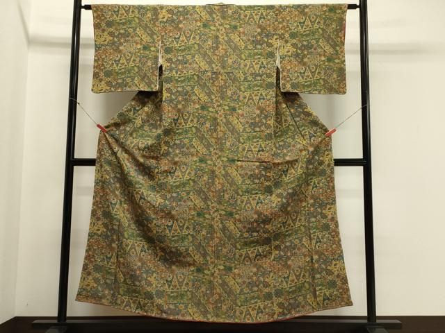 平和屋着物□上質な小紋 更紗花唐草文 正絹 逸品 未使用 CABB3380oy