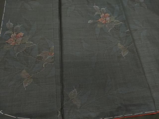 平和屋着物□本場大島紬 9マルキ 草花文 やまと誂製 正絹 逸品 未使用