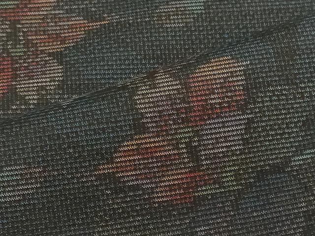 平和屋着物□本場大島紬 9マルキ 草花文 やまと誂製 正絹 逸品 未使用