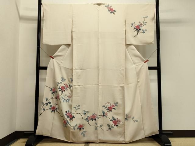 平和屋着物●訪問着　友禅　作家物　枝花文　正絹　逸品　BAAU3698hj 平和屋着物□訪問着 友禅 枝花文 正絹 逸品 CABB3398oy - メルカリ