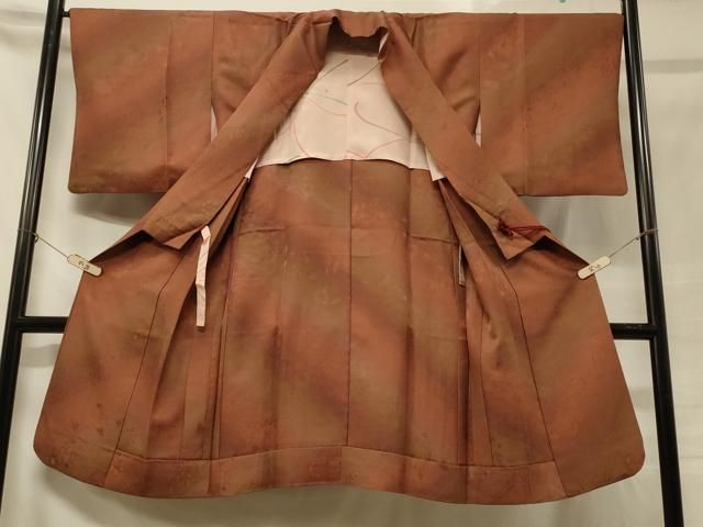 平和屋着物＃道中着 枝花地紋 暈し染め ロング丈 正絹 逸品 CABB8005in