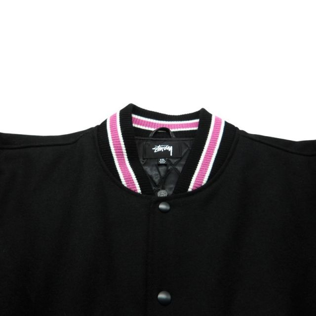 ジャケット・アウター Stussy S Talk Melton Varsity Jacket 6b22ccbee2f62a918599b152c2adab