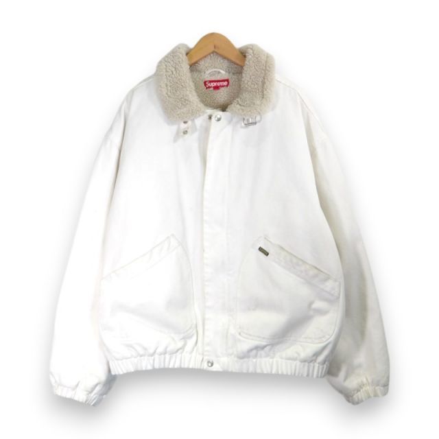 SUPREME 24 aw Faux Shearling Lined Bomber Jacket White サイズXL シュプリーム フェイクシアリング ラインド ボンバージャケット