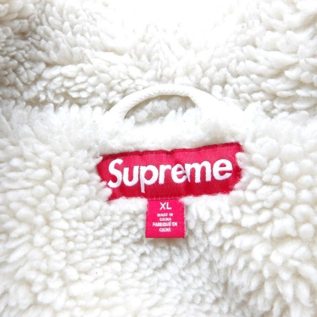 SUPREME 24aw Faux Shearling Lined Bomber Jacket White サイズXL