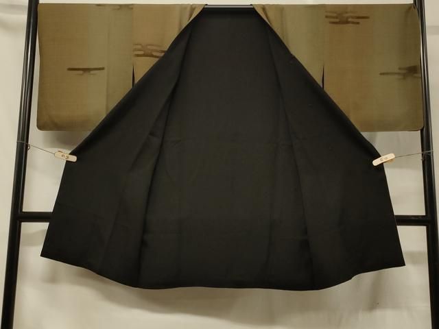 平和屋着物＃道行コート リバーシブル 霞文 暈し染め 黒地 ロング丈