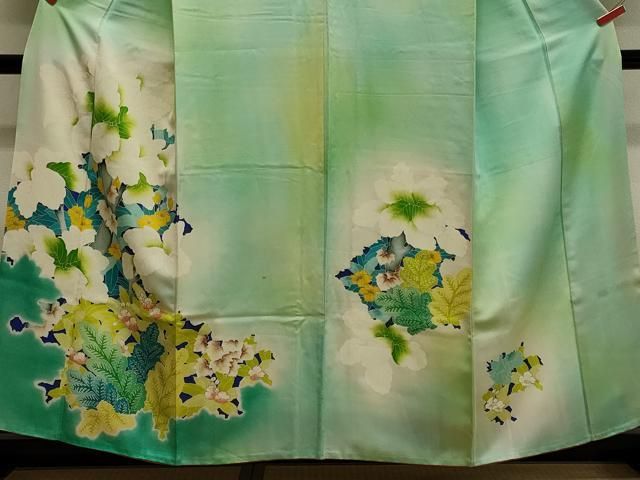平和屋着物□訪問着 枝花文 暈し染め 金彩 正絹 逸品 CABB3416oy