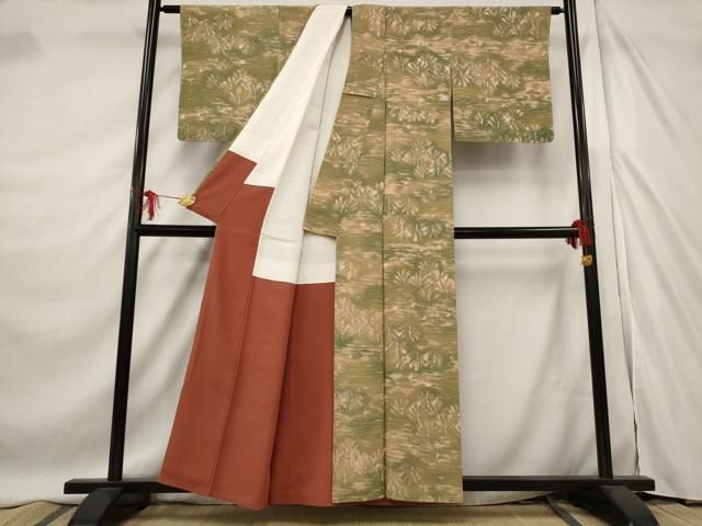 平和屋着物□上質な小紋 霞松文 暈し染め 正絹 逸品 未使用 AABE4623st