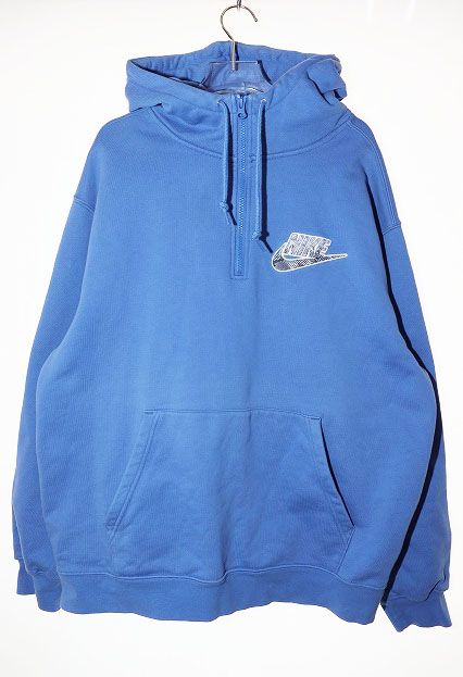 シュプリーム SUPREME × NIKE HALF ZIP HOODED SWEAT SHIRT BLUE L