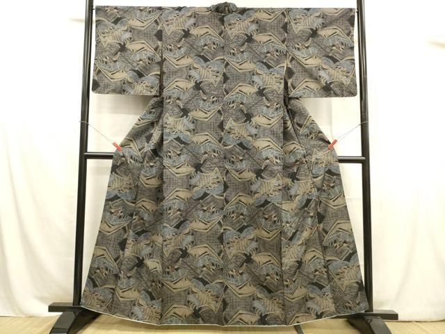 平和屋着物□本場大島紬 7マルキ 冊子流水文 正絹 逸品 DABB3002cm