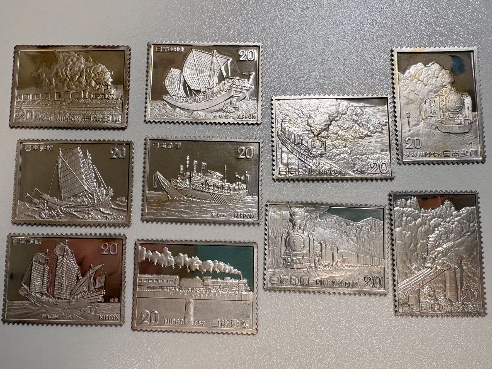 まとめ売り】純銀 切手コレクション 20円×10枚（管理A462401054908