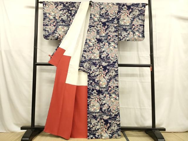 平和屋着物□上質な小紋 型染 風景草花文 正絹 逸品 DABB3010cm - メルカリ