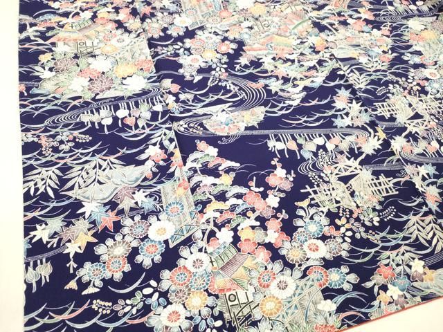 平和屋着物□上質な小紋 型染 風景草花文 正絹 逸品 DABB3010cm - メルカリ
