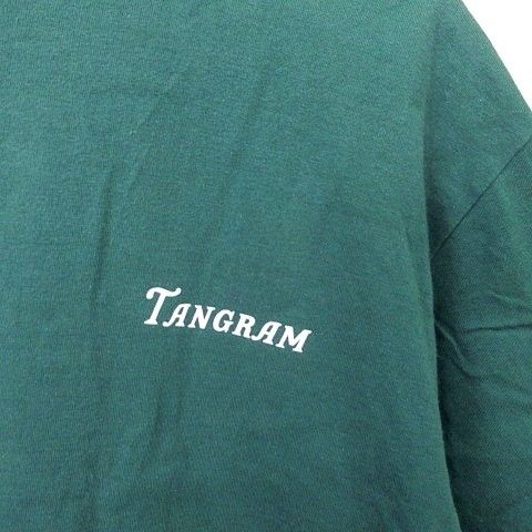 タングラム TANGRAM バックプリント Tシャツ 半袖 L 緑 グリーン A0107