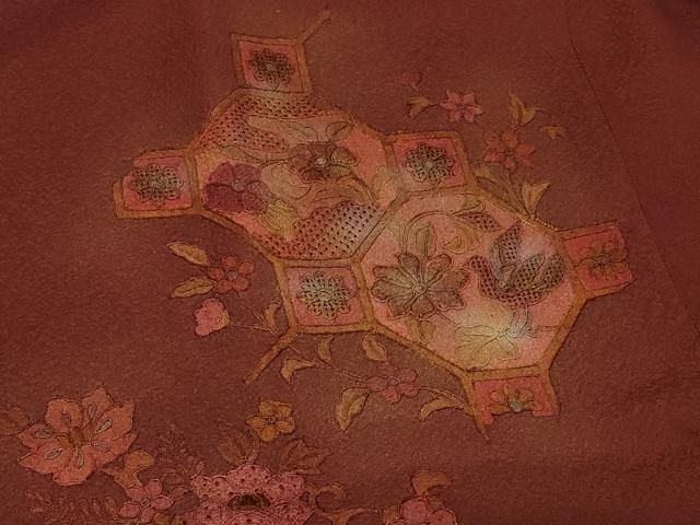 平和屋着物＃中国三大刺繍 スワトウ刺繍 総刺繍 道行コート 蜀江花唐草