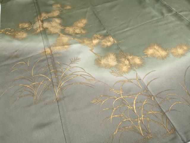 平和屋着物▽訪問着 枝花薄文 暈し染め 金彩 正絹 逸品 CABB6227ut