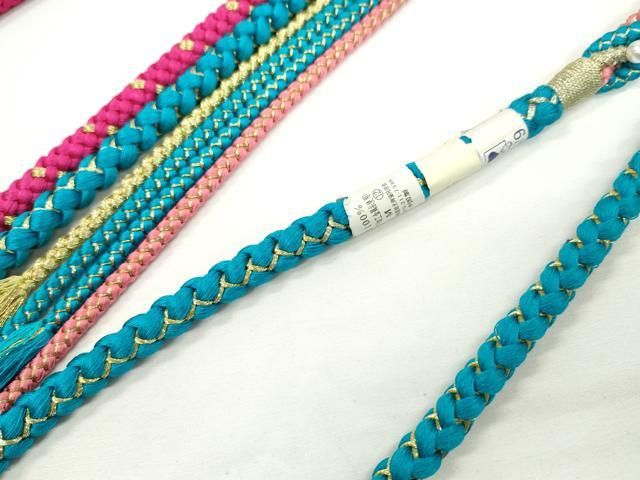 平和屋着物▽和装小物 帯締め3本セット 振袖用 飾り付き パール 金糸