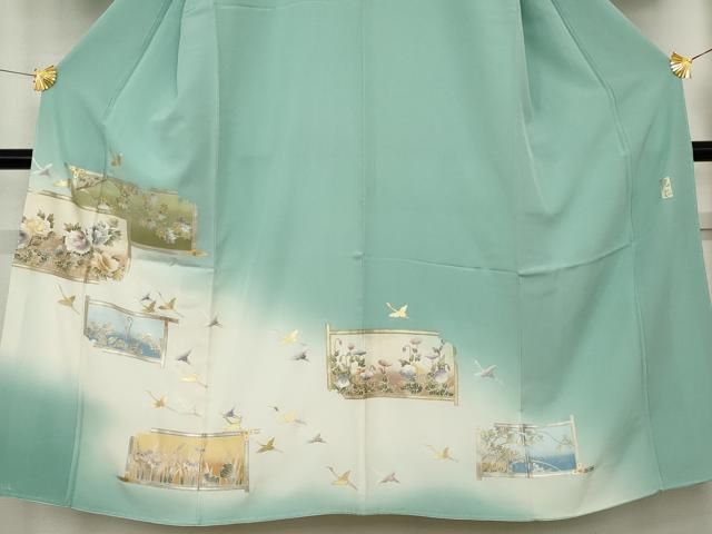 平和屋着物▽金彩友禅 卓越技能者・名工・和田光正 色留袖 飛鶴草花文