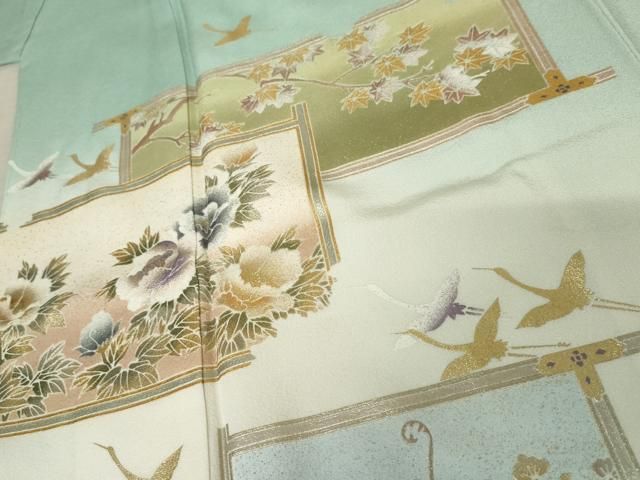 平和屋着物▽金彩友禅 卓越技能者・名工・和田光正 色留袖 飛鶴草花文