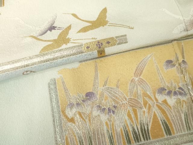 平和屋着物▽金彩友禅 卓越技能者・名工・和田光正 色留袖 飛鶴草花文