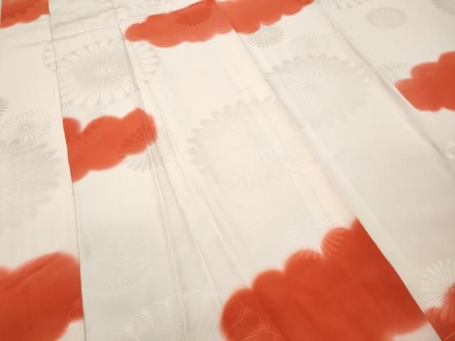 平和屋着物▽振袖用長襦袢 袷 雲取り文 暈し染め 正絹 逸品 CABB6327ut