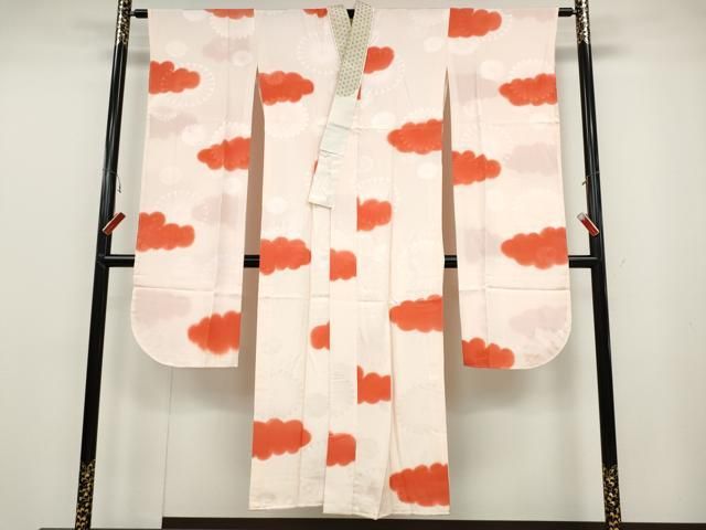 平和屋着物▽振袖用長襦袢 袷 雲取り文 暈し染め 正絹 逸品 CABB6327ut