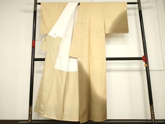 平和屋着物▽本場大島紬 染大島 訪問着 刺繍 箔散らし文様 羽風 暈し