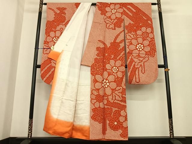 平和屋着物▽豪華振袖 総絞り 舞花文 大丸扱い 正絹 逸品 AABE5835fy